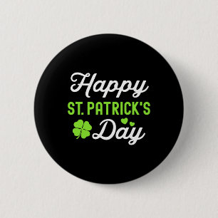 Badge Rond 5 Cm Joyeux Jour de la Saint Patrick Shamrock Lucky Gir