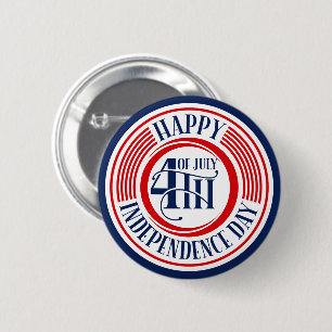 Badge Rond 5 Cm Joyeux Jour de l'Indépendance 4 juillet