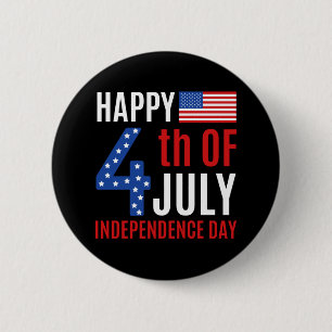 Badge Rond 5 Cm Joyeux Jour de l'Indépendance 4 juillet
