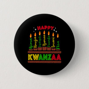 Badge Rond 5 Cm Joyeux Kwanzaa Sept Principes Des Femmes De Kwanza