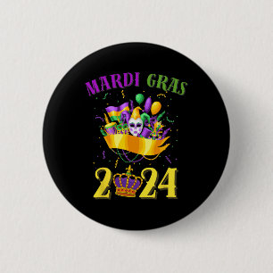Badge Rond 5 Cm Joyeux Mardi Gras 2024 Carnaval de Tee Mardi Gras 