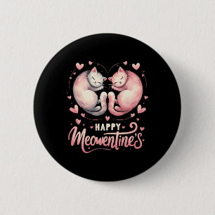 Badge Rond 5 Cm Joyeux Meowentine's mignon Valentine Amoureux des 