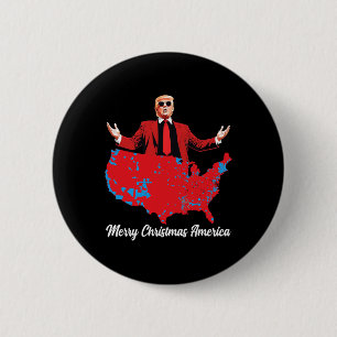 Badge Rond 5 Cm Joyeux Noël Amérique Donald Trump Couverture Noël