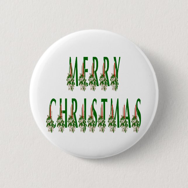 Badge Rond 5 Cm Joyeux Noël bougie Police (Devant)