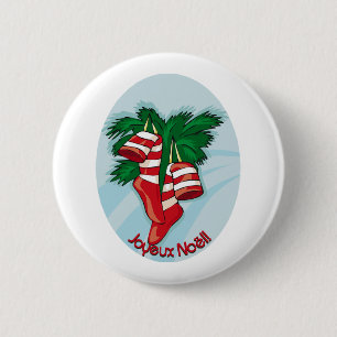Badge Rond 5 Cm Joyeux Noel Christmas Stockings