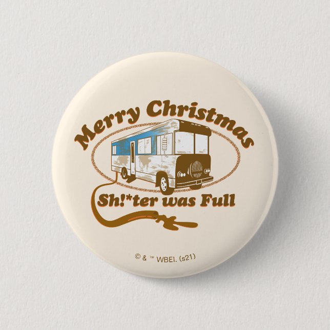 Badge Rond 5 Cm Joyeux Noël, Chut !*ter était plein (Devant)