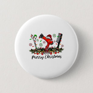 Badge Rond 5 Cm Joyeux Noël Coiffeur Coiffeur Correspondance C
