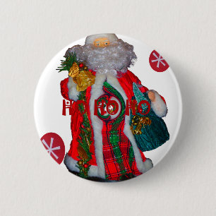 Badge Rond 5 Cm Joyeux Noël coloré Père Noël Imprimer