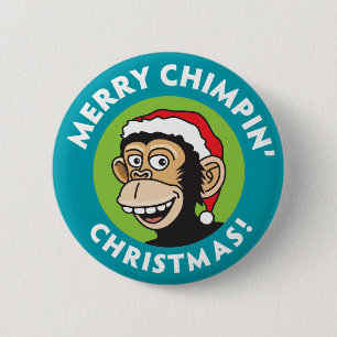 Badge Rond 5 Cm Joyeux Noël de Chimpin