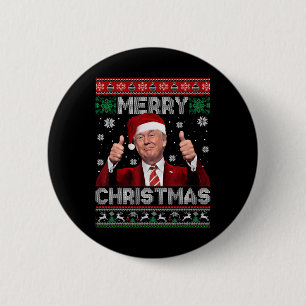 Badge Rond 5 Cm Joyeux Noël Donald Trump Père Noël Famille Noël Ug
