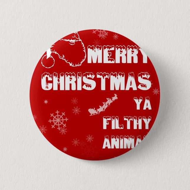 Badge Rond 5 Cm Joyeux Noël drôle (Devant)