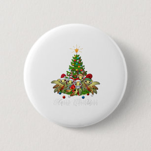 Badge Rond 5 Cm Joyeux Noël Funny Sea Turtle Tree X