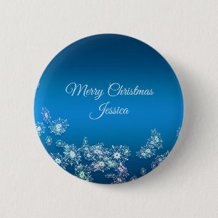 Badge Rond 5 Cm Joyeux Noël. Greeting.Name.