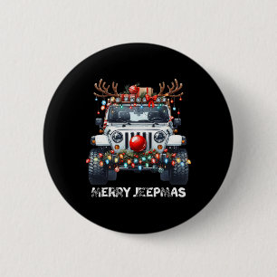 Badge Rond 5 Cm Joyeux Noël Jeepmas Guirlande Renne Noël 