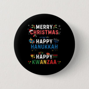 Badge Rond 5 Cm Joyeux Noël Joyeux Hanoukka Joyeux Kwanzaa 10