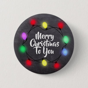 Badge Rond 5 Cm Joyeux Noël pour vous Lumières Noël