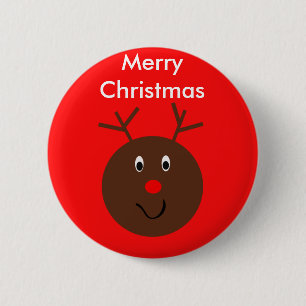 Badge Rond 5 Cm Joyeux Noël Reindeer Button Party Faveurs