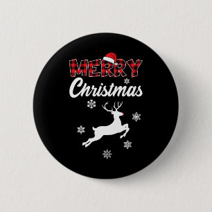 Badge Rond 5 Cm Joyeux Noël Rudolph Reindeer Noël