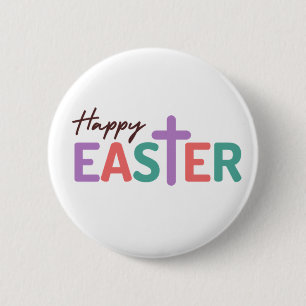 Badge Rond 5 Cm Joyeux Pâques