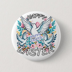 Badge Rond 5 Cm Joyeux Pâques