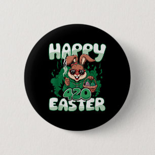 Badge Rond 5 Cm Joyeux Pâques drôle Fumer lapin de Pâques Hommes F