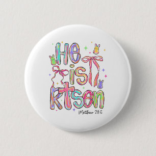 Badge Rond 5 Cm Joyeux Pâques Il Est Ressuscité Lapin Jésus Christ