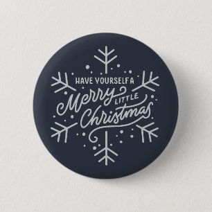 Badge Rond 5 Cm Joyeux petit Noël - Flocon de neige