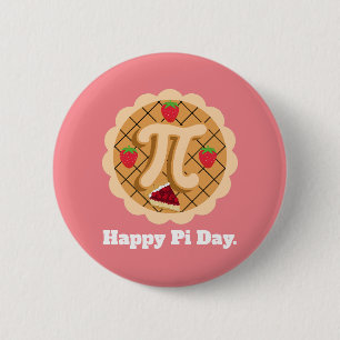 Badge Rond 5 Cm Joyeux Pi Day Cerry Pie Cute 3.14