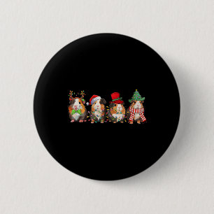 Badge Rond 5 Cm Joyeux Pigmas Drôle de Santa Cochons d'Inde Équipe