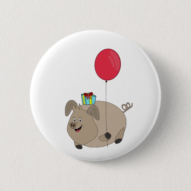 Badge Rond 5 Cm Joyeux porc d'anniversaire (Devant)