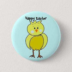 Badge Rond 5 Cm Joyeux poussin de Pâques