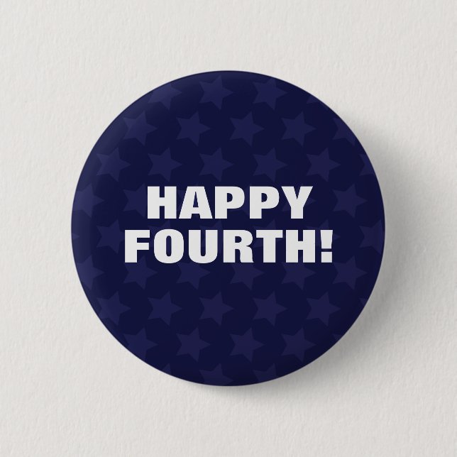 Badge Rond 5 Cm Joyeux quatrième ! 4 juillet Slogan (Devant)