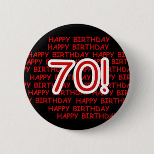 Badge Rond 5 Cm Joyeux soixante-dixième anniversaire