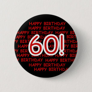 Badge Rond 5 Cm Joyeux soixantième anniversaire
