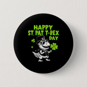 Badge Rond 5 Cm Joyeux st pat trex jour dinosaure pour enfants gar