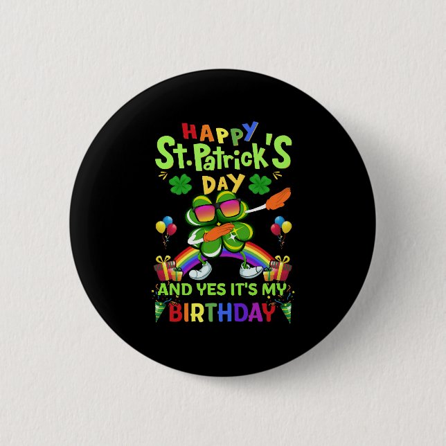 Badge Rond 5 Cm Joyeux St Patrick's Day Anniversaire Paddy's Day (Devant)