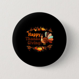 Badge Rond 5 Cm Joyeux Thanksgiving pour le dîner de famille de la
