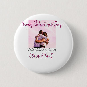 Badge Rond 5 Cm Joyeux Valentines jour moderne baisers amour ajout