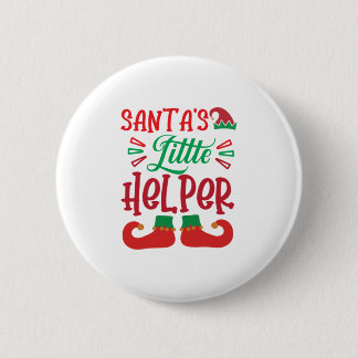 Badge Rond 5 Cm Joyeux Xmas Père Noël Little Helper