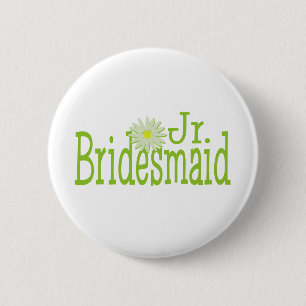 Badge Rond 5 Cm Jr. Bridesmaid/ Thème Daisy