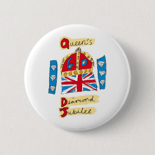 Badge Rond 5 Cm jubilé de diamant de reine Elizabeth 2012