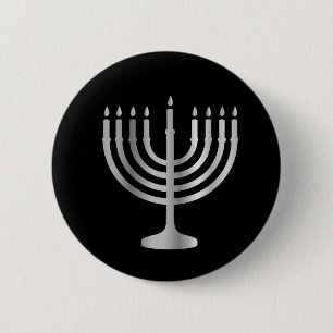 Badge Rond 5 Cm Judaïsme Menorah