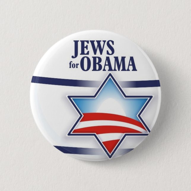 Badge Rond 5 Cm Juifs pour Obama (Devant)