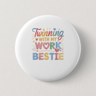 Badge Rond 5 Cm Jumelage avec mon pot de travail