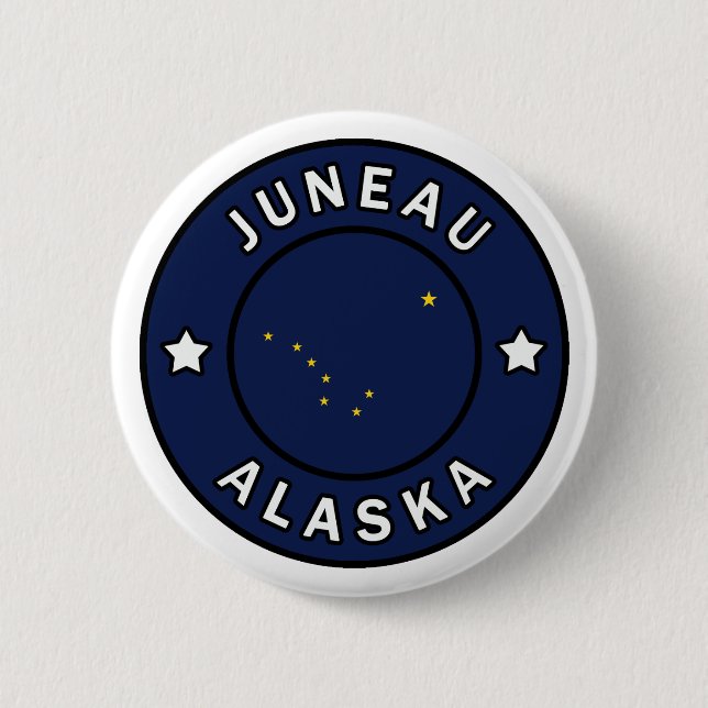 Badge Rond 5 Cm Juneau Alaska (Devant)