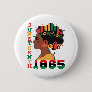 Badge Rond 5 Cm Juneteenth Célébrant les femmes noires africaines 