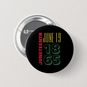 Badge Rond 5 Cm Juneteenth June 19 1865 Typography Black History