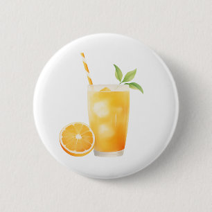 Badge Rond 5 Cm Jus d'orange aquarelle