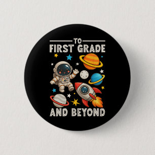 Badge Rond 5 Cm Jusqu'à la première année et au-delà Astronaute dr