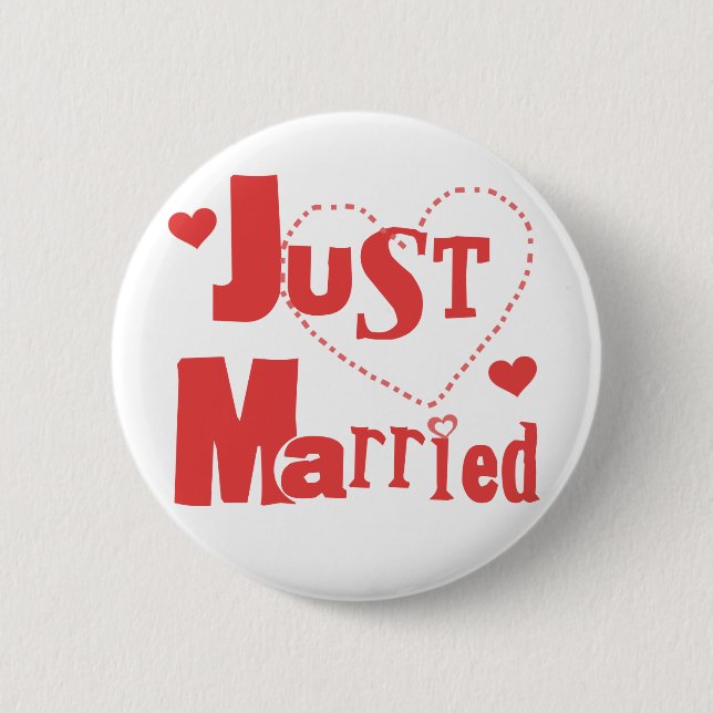 Badge Rond 5 Cm Juste coeur rouge marié (Devant)